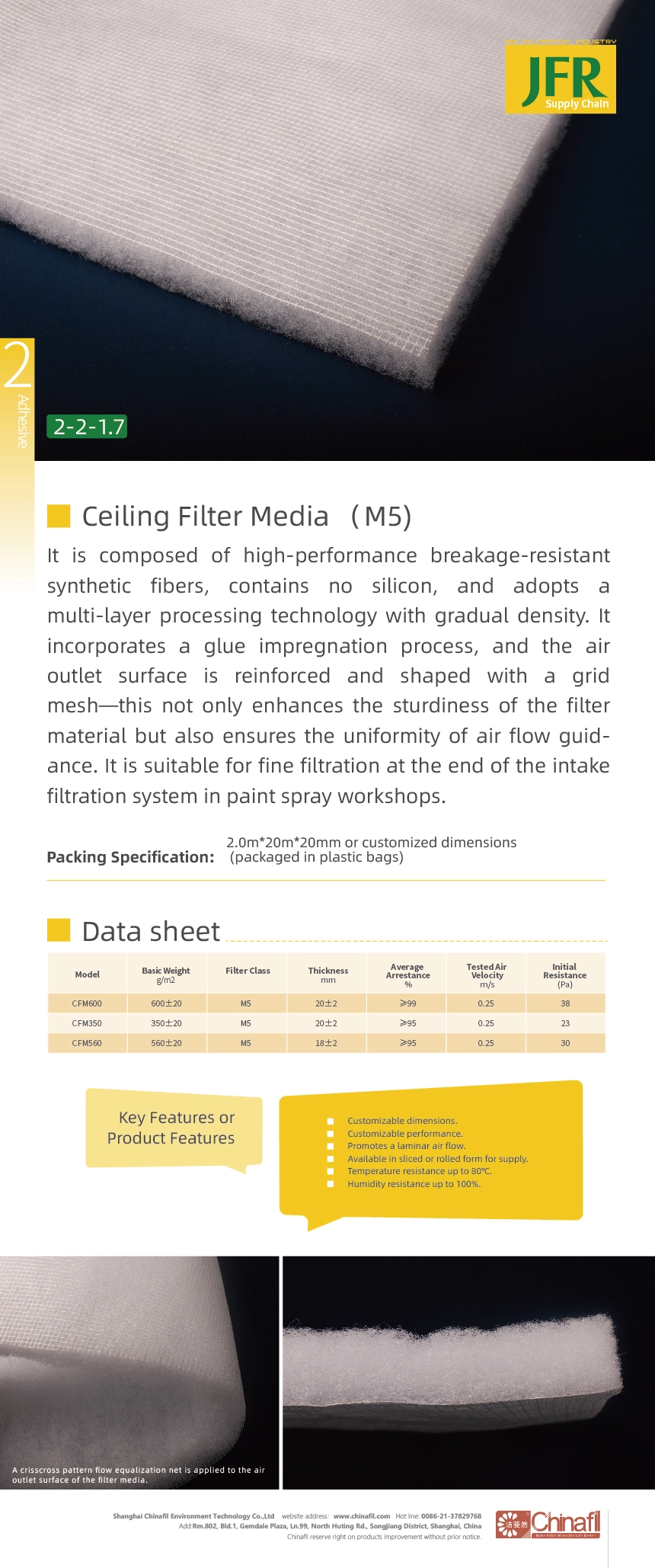 Ceiling Filter Media M5
